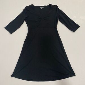 Toad&Co Black A-Line Knit Dress Women’s Size S • 3/4 Sleeve Eco Friendly Travel